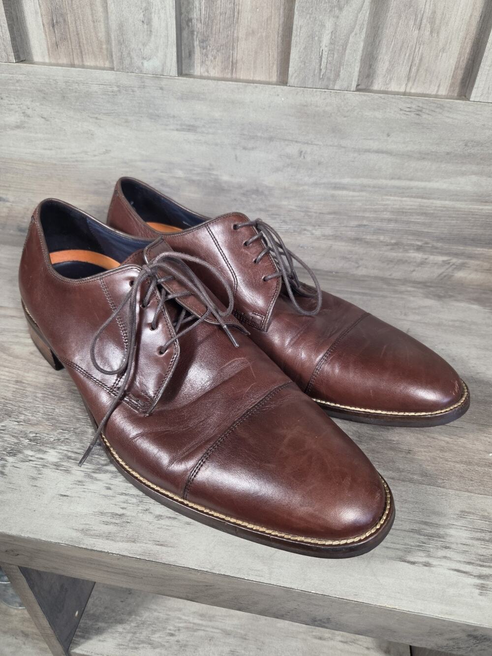 Cole Haan Grand.OS Cap Toe Oxford Dress Shoes Brown Leather Men's 13M C11631